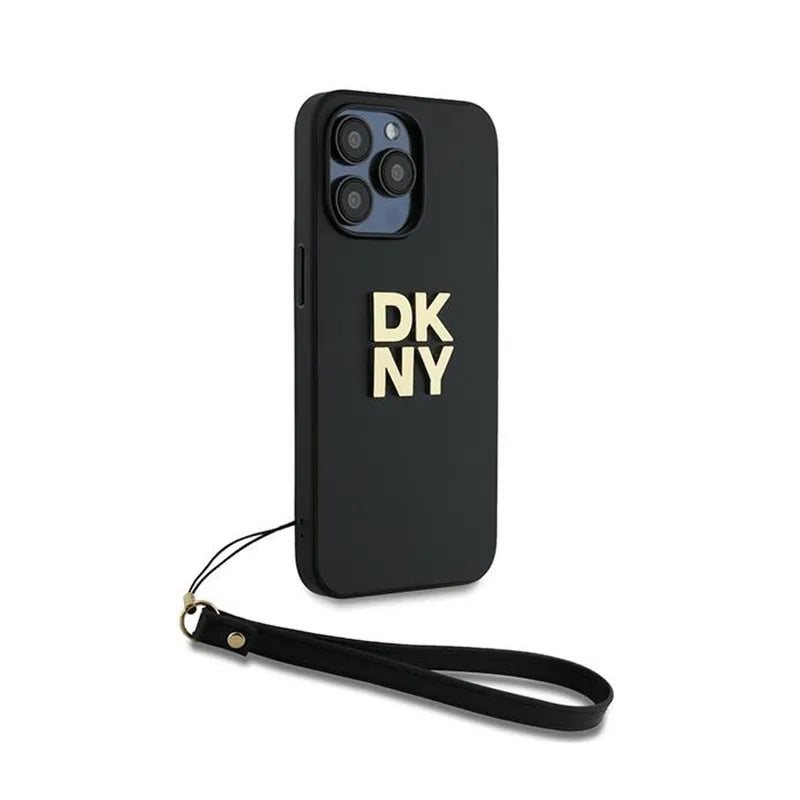 DKNY riešo dirželis su logotipu – dėklas iPhone 14 Pro Max (juodas)