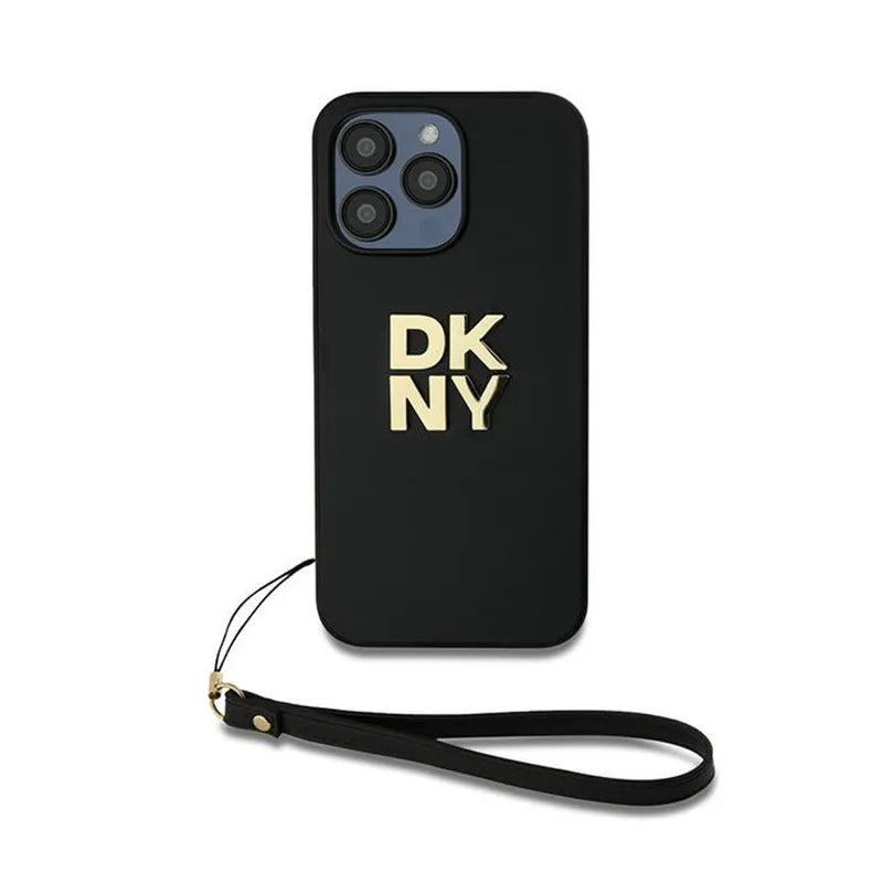 DKNY riešo dirželis su logotipu – dėklas iPhone 14 Pro Max (juodas)