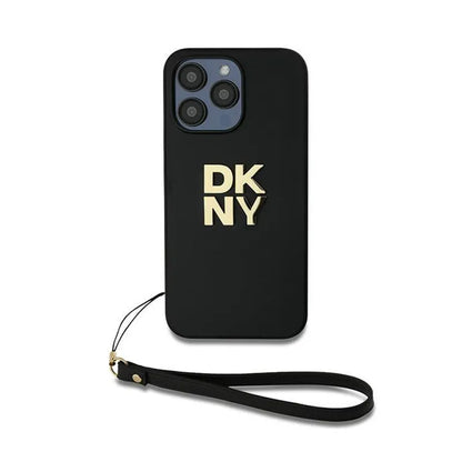 DKNY riešo dirželis su logotipu – dėklas iPhone 14 Pro Max (juodas)