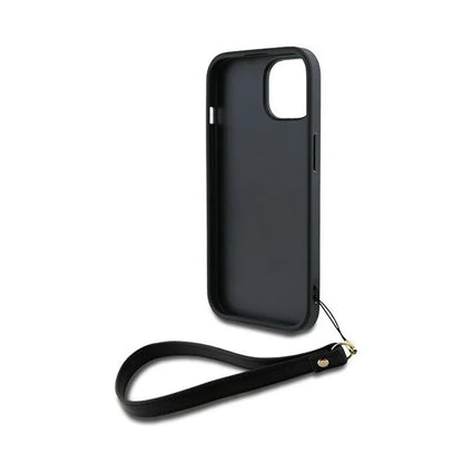 DKNY riešo dirželis su „Stock Logo“ – dėklas, skirtas „iPhone 14“ / „15“ / „13“ (juodas)
