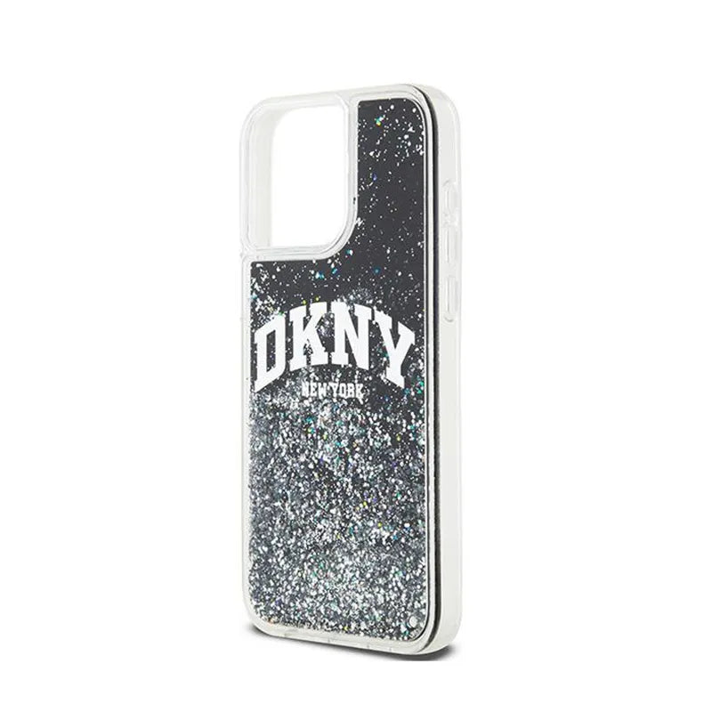DKNY skystas blizgučių didelis logotipas – dėklas, skirtas „iPhone 14 Pro Max“ (juodas)
