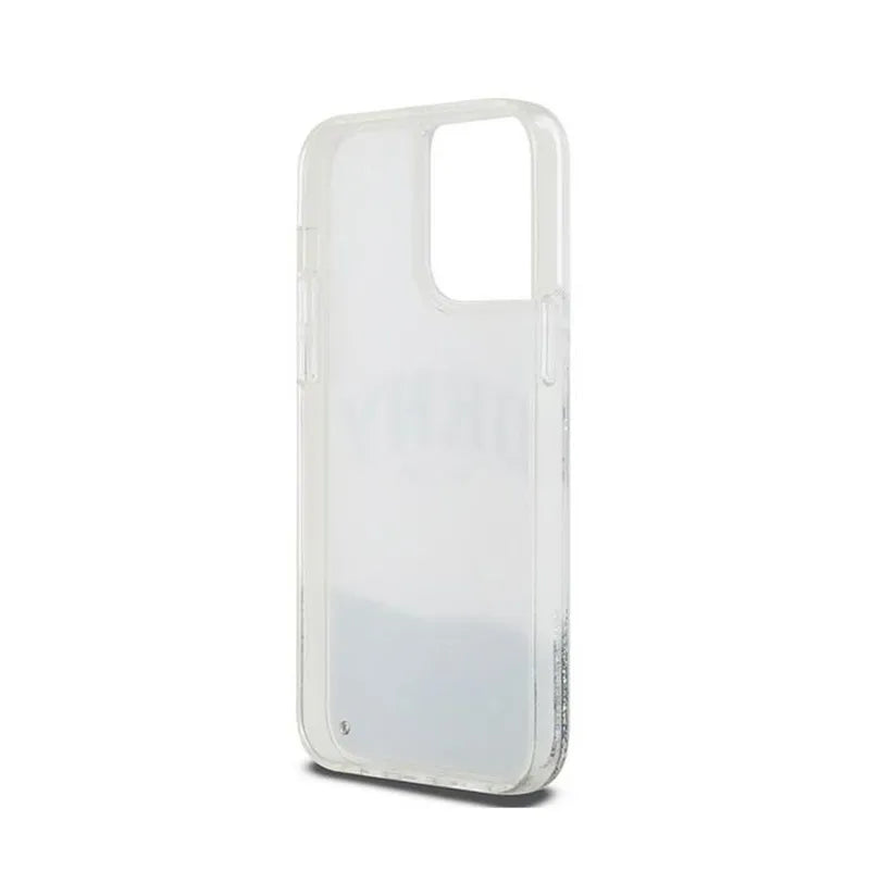 DKNY Skysti blizgučiai Didelis logotipas – dėklas skirtas iPhone 15 Pro Max (baltas)
