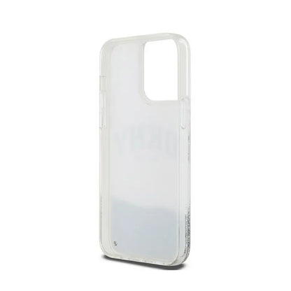 DKNY Skysti blizgučiai Didelis logotipas – dėklas skirtas iPhone 15 Pro Max (baltas)