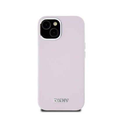 DKNY skysto silikono mažo metalo logotipo MagSafe – dėklas, skirtas „iPhone 15“ / 14 / 13 (rožinis)
