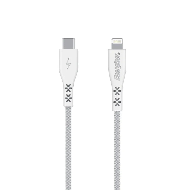 Energizer HardCase - USB-C į Lightning jungties kabelis MFi sertifikuotas 1.2m (Baltas)