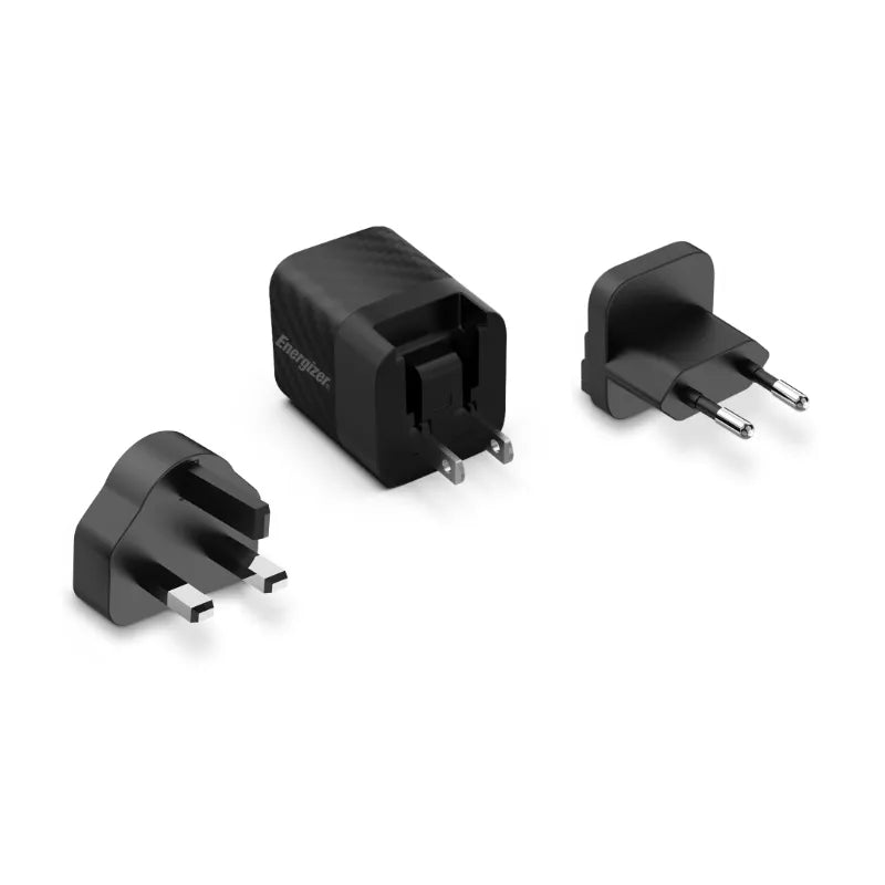 Energizer Ultimate - Daugiafunkcinis kištukas EU / UK / US GaN 20W PD tinklo įkroviklis (juodas)
