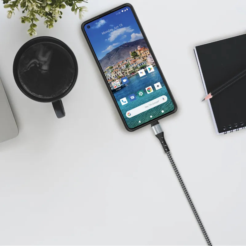 Energizer Ultimate – USB-A į USB-C jungiamasis laidas, 2 m (sidabrinis)