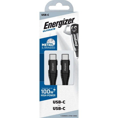 Energizer Ultimate - USB-C į USB-C 100W jungiamasis laidas 2m (juodas)