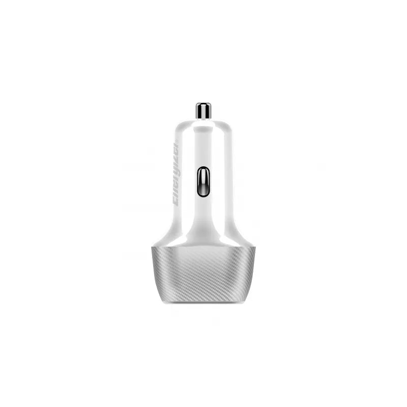 Energizer Ultimate - USB-C ir USB-A 38W PD + QC3.0 automobilinis įkroviklis (baltas / sidabrinis)