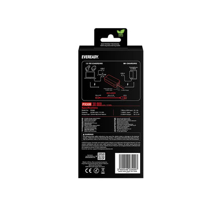 Eveready PX30B - Powerbank 30000 mAh 2x USB-A (Juoda)