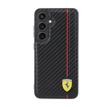 Ferrari Anglies rašto linija – Dėklas skirtas Samsung Galaxy S24+ (juodas)