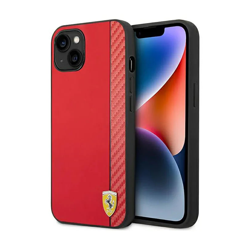 Ferrari Carbon – „iPhone 14 Plus“ dėklas (raudonas)
