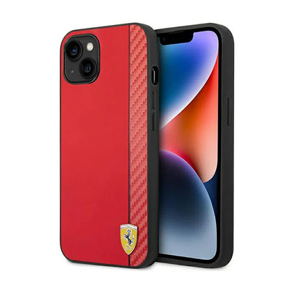 Ferrari Carbon – „iPhone 14 Plus“ dėklas (raudonas)