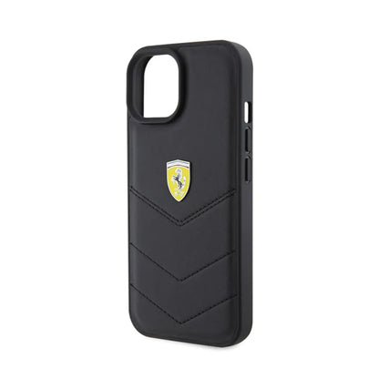 Ferrari Dygsniuotas metalinis logotipas – dėklas, skirtas „iPhone 15 Car“ (juoda)