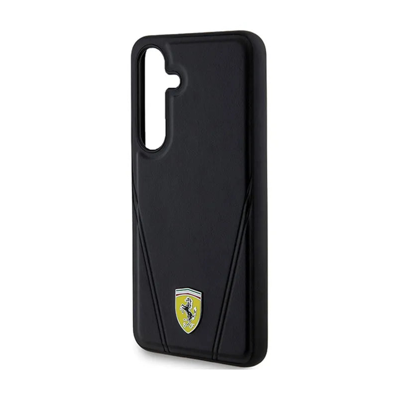 Ferrari Hot Stamp V Lines MagSafe – Samsung Galaxy S24 dėklas (juodas)