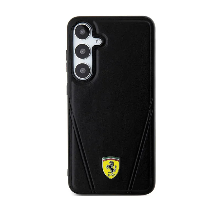 Ferrari Hot Stamp V Lines MagSafe – Samsung Galaxy S24 dėklas (juodas)