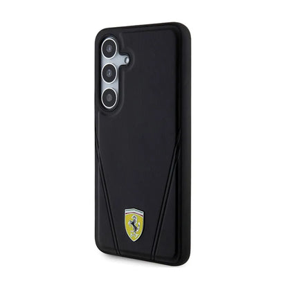 Ferrari Hot Stamp V Lines MagSafe – Samsung Galaxy S24 dėklas (juodas)