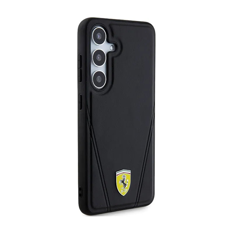Ferrari Hot Stamp V Lines MagSafe – Samsung Galaxy S24+ dėklas (juodas)
