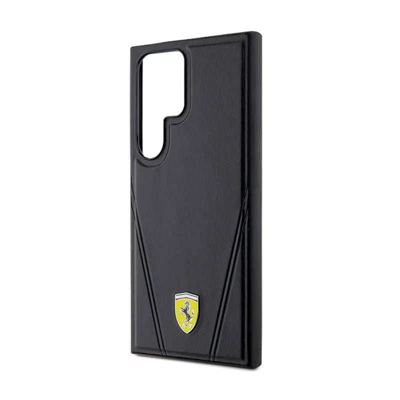Ferrari Hot Stamp V Lines MagSafe – Samsung Galaxy S24 Ultra dėklas (juodas)