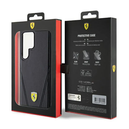 Ferrari Hot Stamp V Lines MagSafe – Samsung Galaxy S24 Ultra dėklas (juodas)