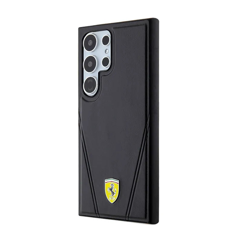 Ferrari Hot Stamp V Lines MagSafe – Samsung Galaxy S24 Ultra dėklas (juodas)