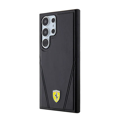 Ferrari Hot Stamp V Lines MagSafe – Samsung Galaxy S24 Ultra dėklas (juodas)