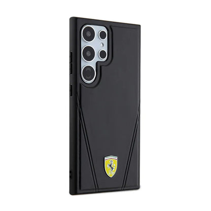 Ferrari Hot Stamp V Lines MagSafe – Samsung Galaxy S24 Ultra dėklas (juodas)