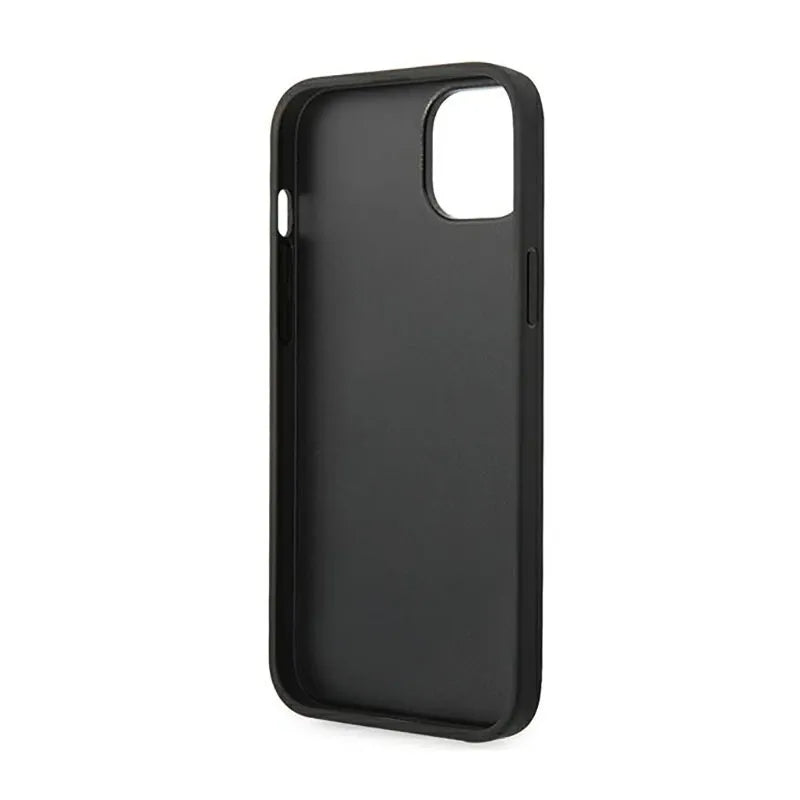 Ferrari Leather Stamp Sides - dėklas, skirtas iPhone 14 Plus (juoda)