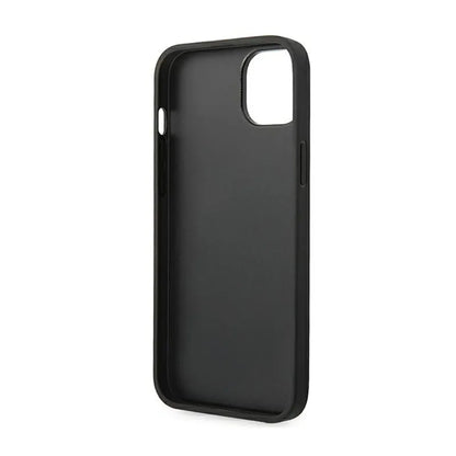 Ferrari Leather Stamp Sides - dėklas, skirtas iPhone 14 Plus (juoda)