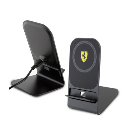 Ferrari MagSafe stalo įkroviklis su stovu – MagSafe 15W indukcinis stalo įkroviklis (juodas)