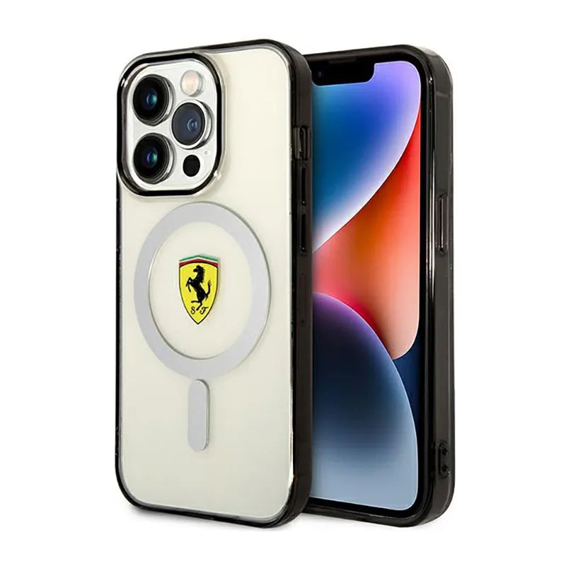 Ferrari Outline Magsafe – dėklas, skirtas „iPhone 14 Pro Max“ (skaidrus)