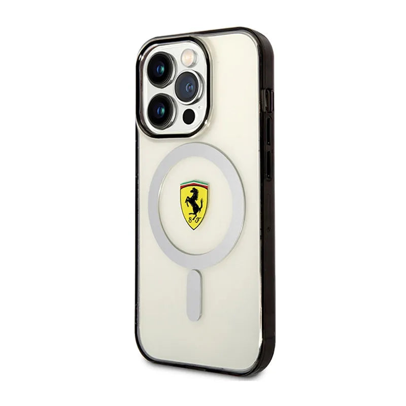 Ferrari Outline Magsafe – dėklas, skirtas iPhone 14 Pro (skaidrus)