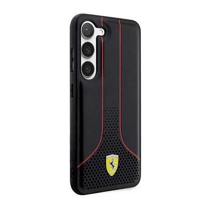 Ferrari Perforated 296P Collection - dėklas Samsung Galaxy S23 (juodas)