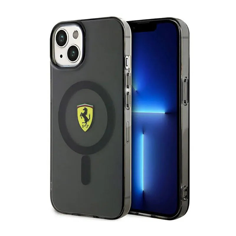 Ferrari permatomas MagSafe – dėklas „iPhone 14 Plus“ (juodas)