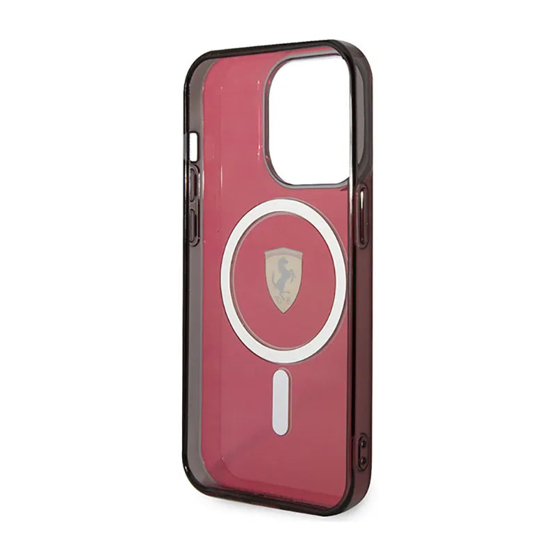 Ferrari permatomas "MagSafe" – dėklas "iPhone 14 Pro" (raudonas)