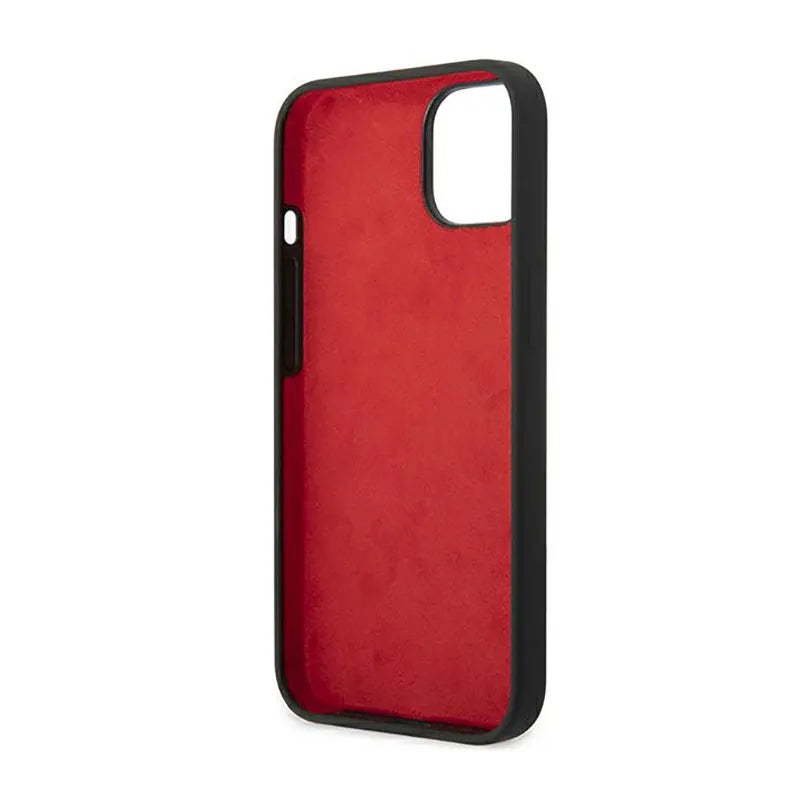 Ferrari Silicone Metal Logo - dėklas iPhone 14 (juodas)
