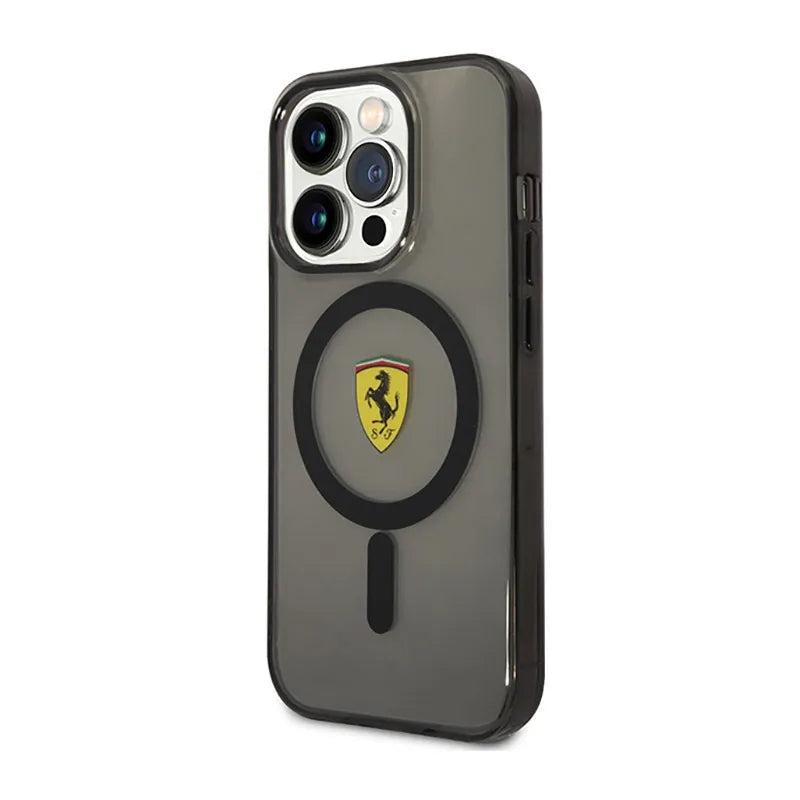 Ferrari Translucent MagSafe – dėklas, skirtas iPhone 14 Pro Max (juodas)