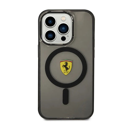 Ferrari Translucent MagSafe – dėklas, skirtas iPhone 14 Pro Max (juodas)