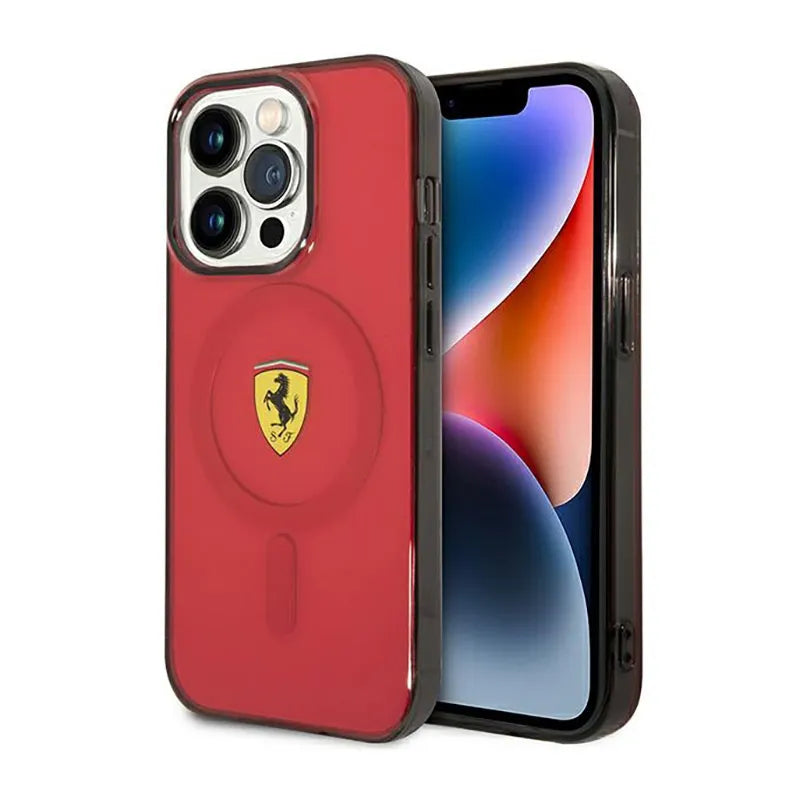 Ferrari Translucent MagSafe – Dėklas, skirtas iPhone 14 Pro Max (raudonas)