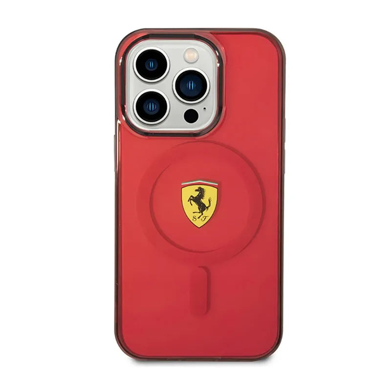 Ferrari Translucent MagSafe – Dėklas, skirtas iPhone 14 Pro Max (raudonas)
