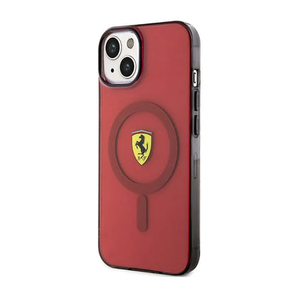 „Ferrari Translucent MagSafe“ – dėklas, skirtas „iPhone 14“ (raudonas)