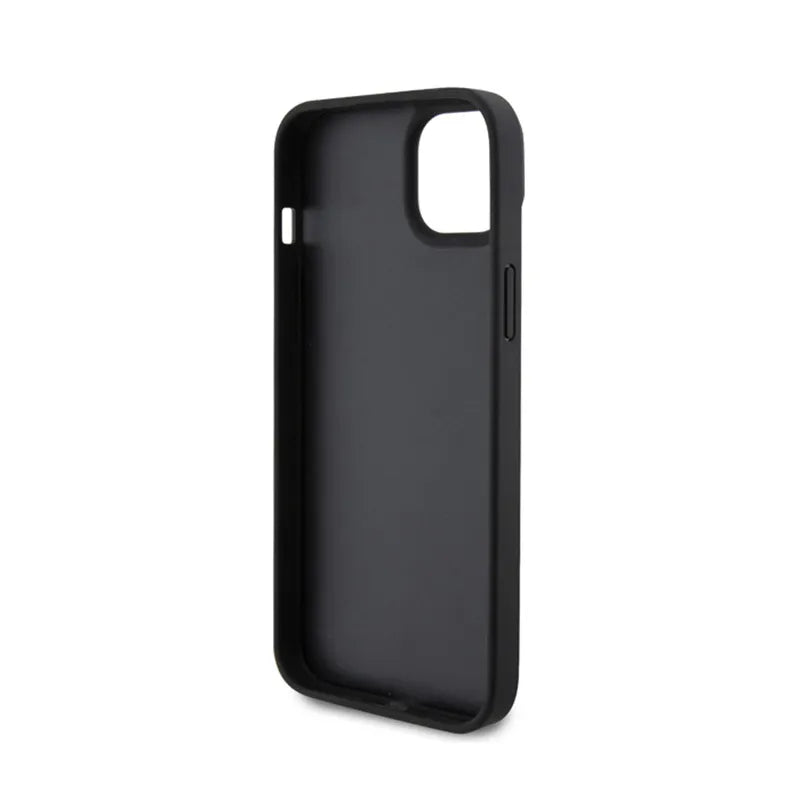 „Ferrari Twist Metal Logo“ – dėklas, skirtas „iPhone 15 Plus“ (juoda spalva)