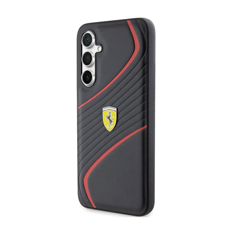 Ferrari Twist Metal Logo - Samsung Galaxy S23 FE dėklas (juodas)