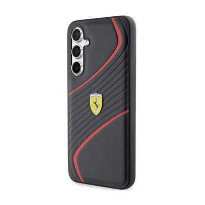 Ferrari Twist Metal Logo - Samsung Galaxy S23 FE dėklas (juodas)