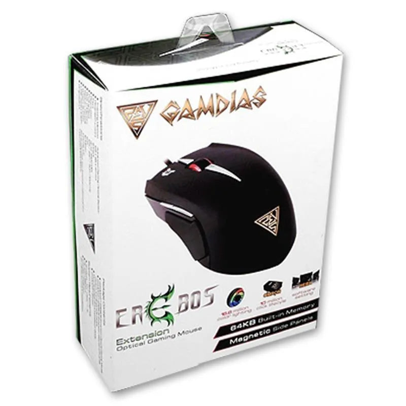 Gamdias Erebos Optical - Optinė žaidimų pelė su keičiamais paneliais (3500 DPI)