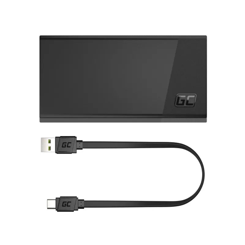Green Cell PowerPlay20s – išorinė baterija 20000 mAh su USB-A QuickCharge 3.0 ir 2x USB-C Power Delivery 22.5W (juoda)