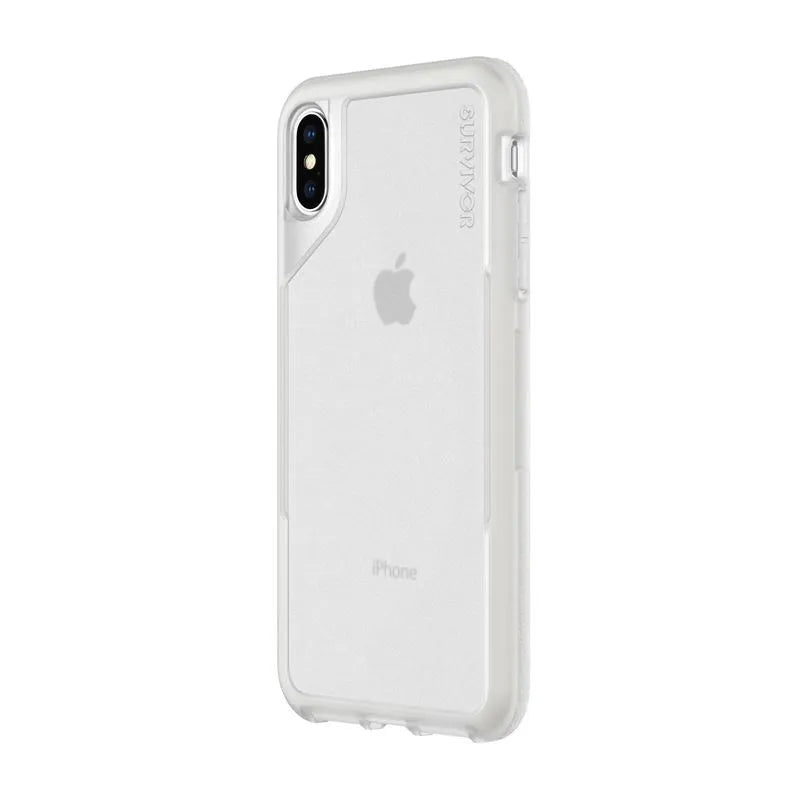 Griffin Survivor Endurance – dėklas, skirtas „iPhone Xs Max“ (skaidrus / pilkas)