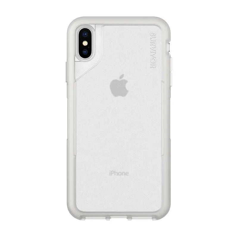 Griffin Survivor Endurance – dėklas, skirtas „iPhone Xs Max“ (skaidrus / pilkas)