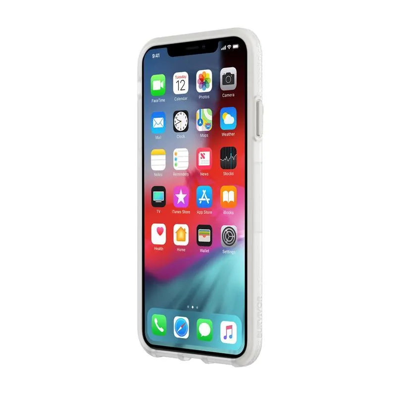 Griffin Survivor Endurance – dėklas, skirtas „iPhone Xs Max“ (skaidrus / pilkas)