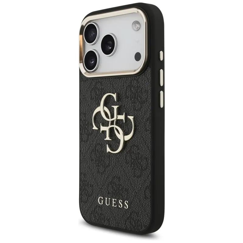 Guess 4G Big 4G Classic Logo - Dėklas iPhone 17 Pro (Juoda / Auksinė)